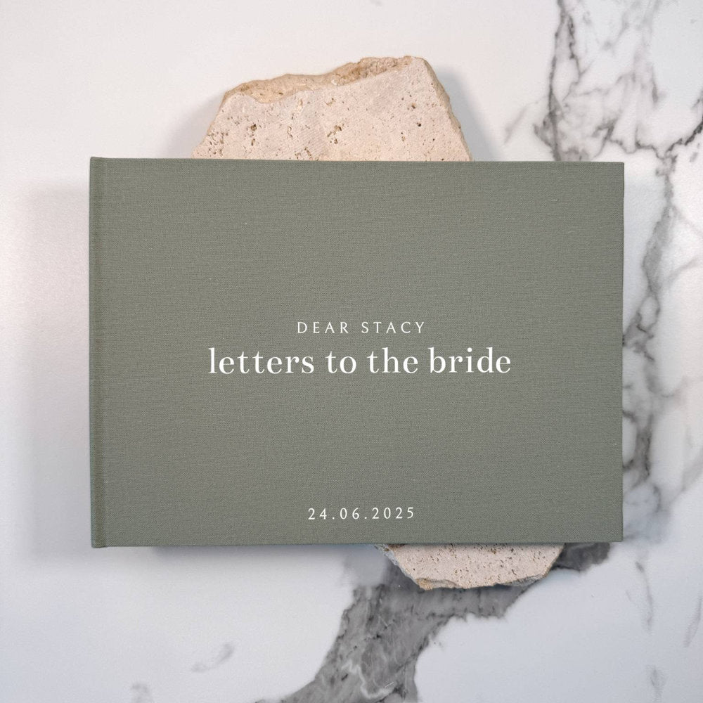 Sage Linen Letters to the Bride Keepsake Book