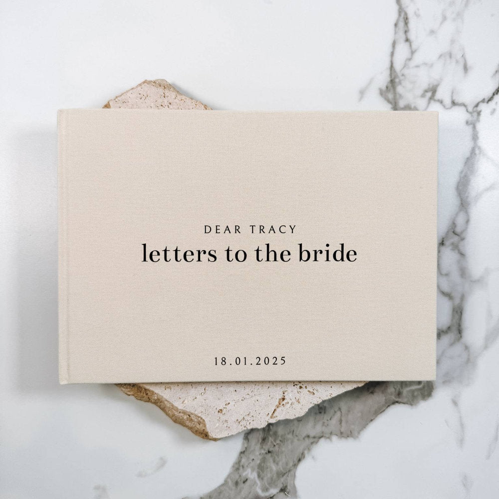 Almond Linen Letters to the Bride Keepsake Book