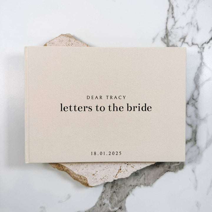 Almond Linen Letters to the Bride Keepsake Book