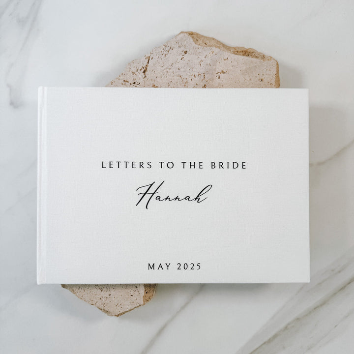 Elegant Letters to the Bride Ivory Linen Design