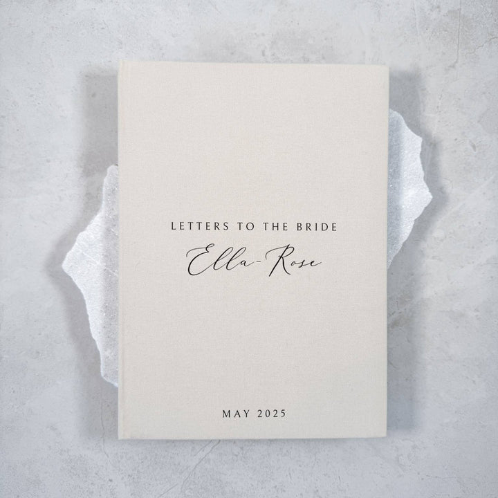 Timeless Letters to the Bride Book Almond Linen Design