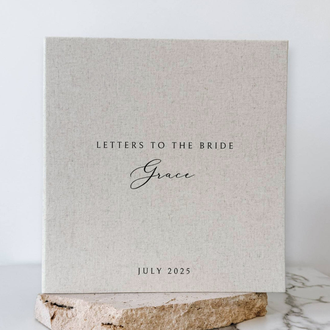 Classic Letters to the Bride Album Self-Adhesive Ivory Linen