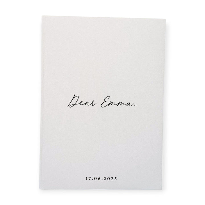Personalised Letters to the Bride Album White Linen Cover