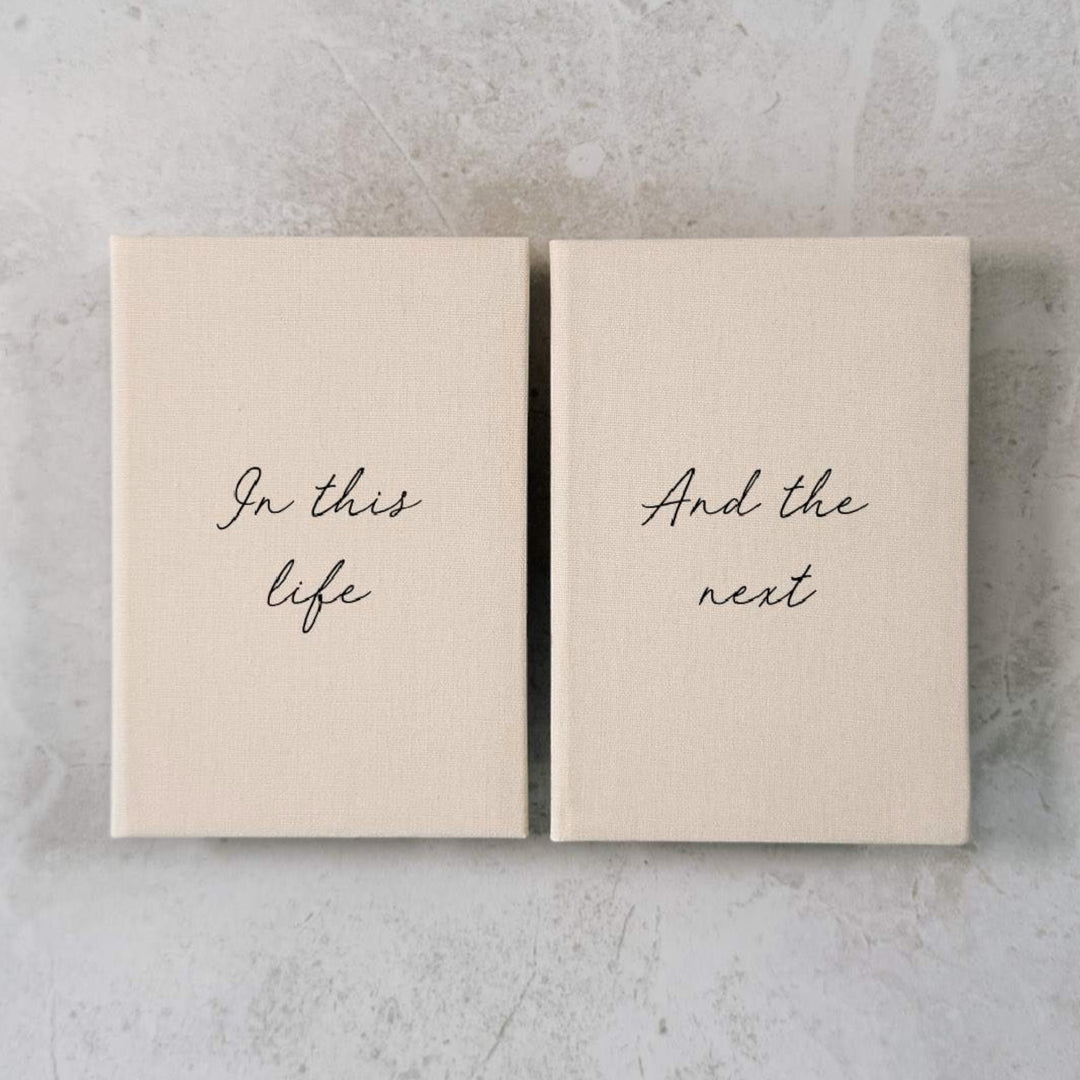 His and hers wedding vow books