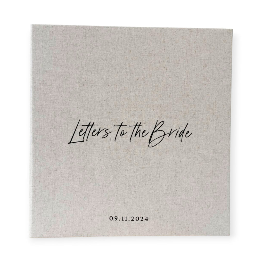 Elegant Letters to the Bride Album Self-Adhesive Black Linen
