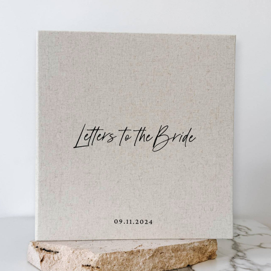 Elegant Letters to the Bride Album Self-Adhesive Black Linen