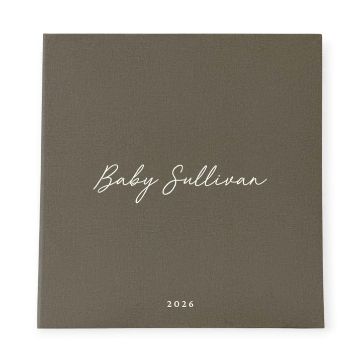 Personalised Baby Shower Photo Album Self-Adhesive Sage Linen