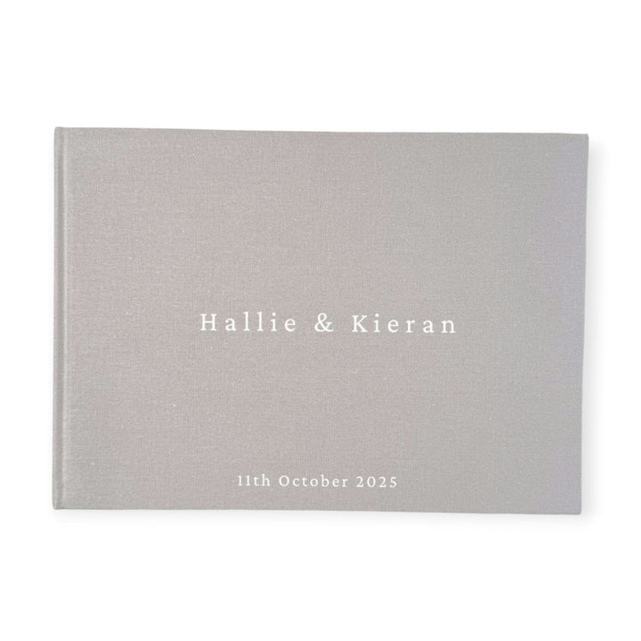 Grey Colour Wedding Guest Book Keepsake