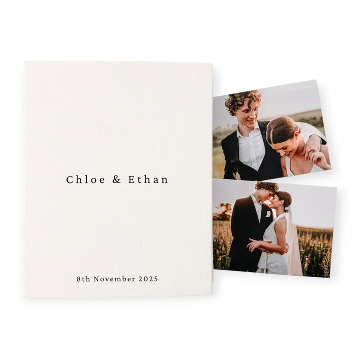 Classic Wedding Photo Album Ivory Linen Cover