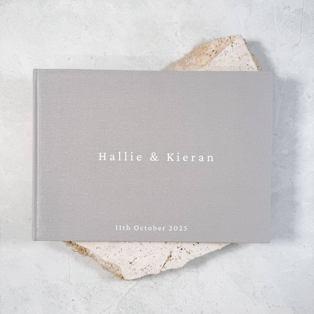 Grey Colour Wedding Guest Book Keepsake