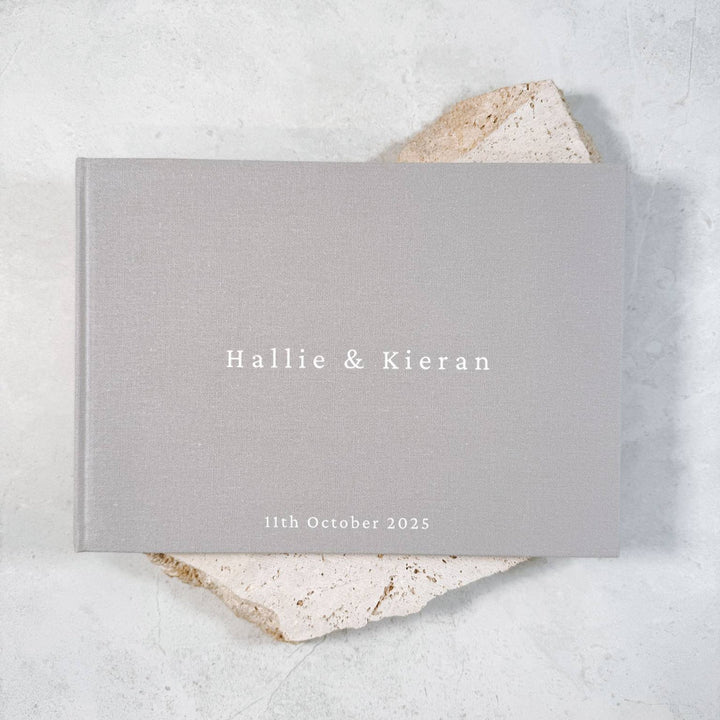 Grey Colour Wedding Guest Book Keepsake