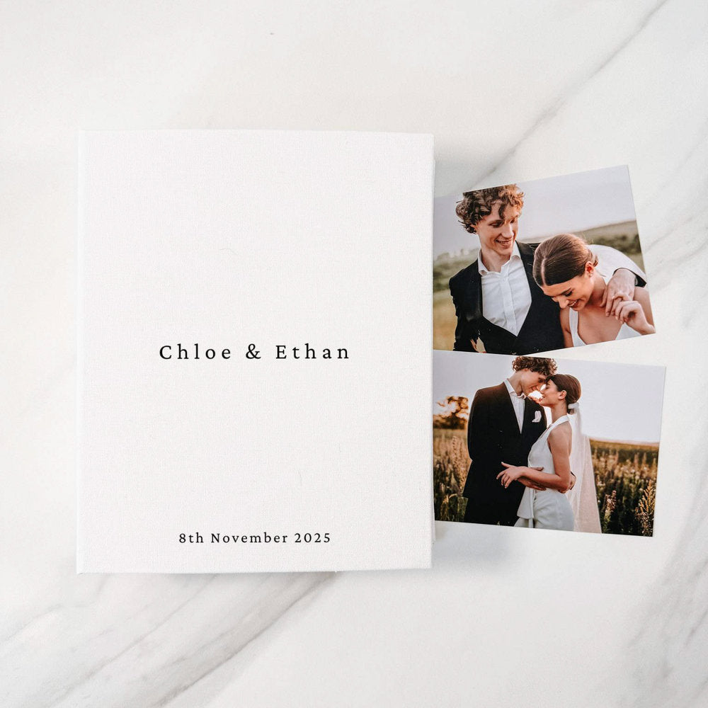 Classic Wedding Photo Album Ivory Linen Cover