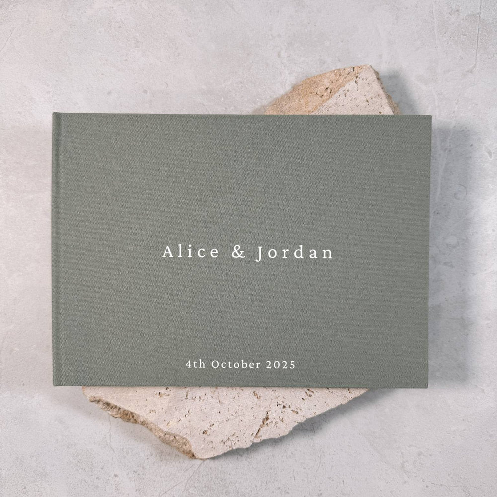 Sage Colour Wedding Guest Book Keepsake