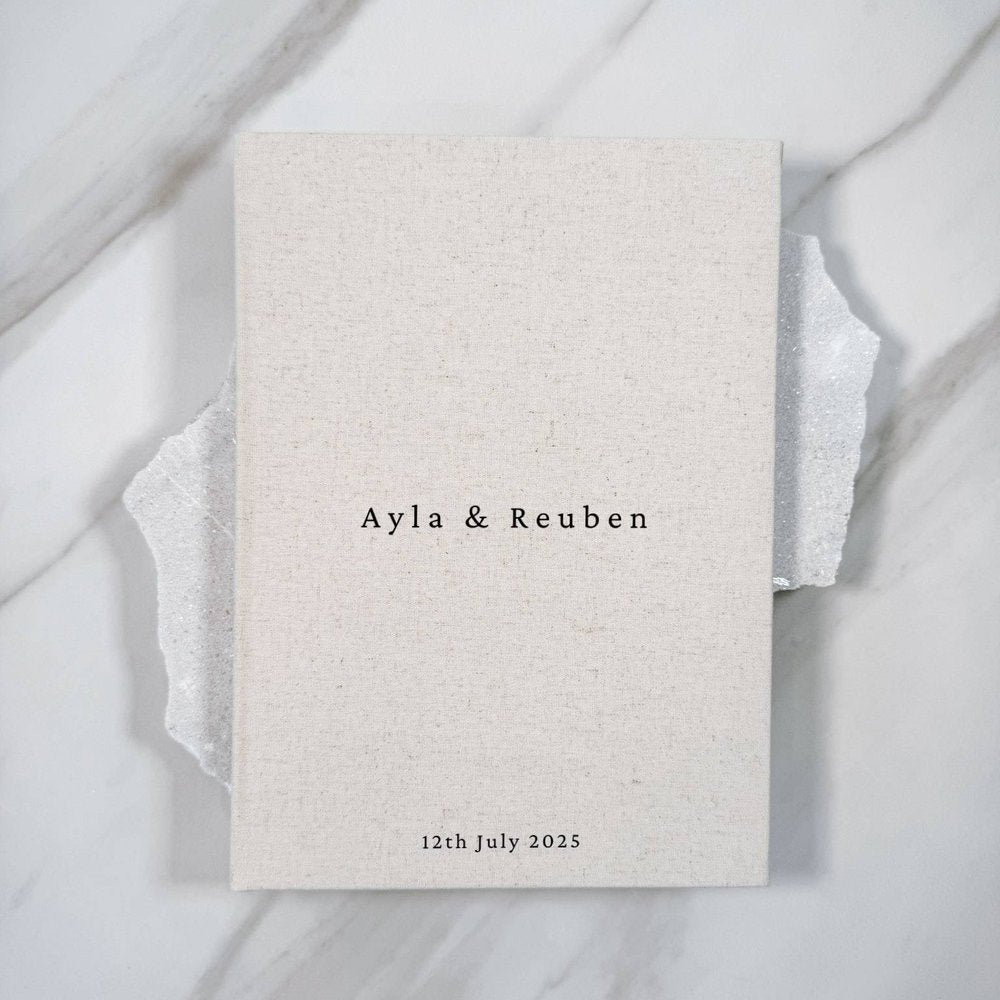 Wedding Memory Book Linen Sand Cover
