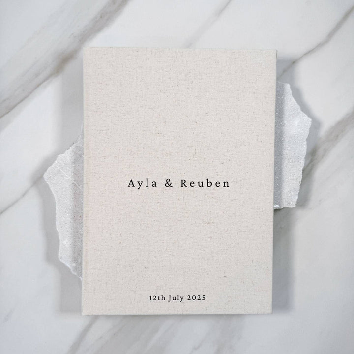 Wedding Memory Book Linen Sand Cover