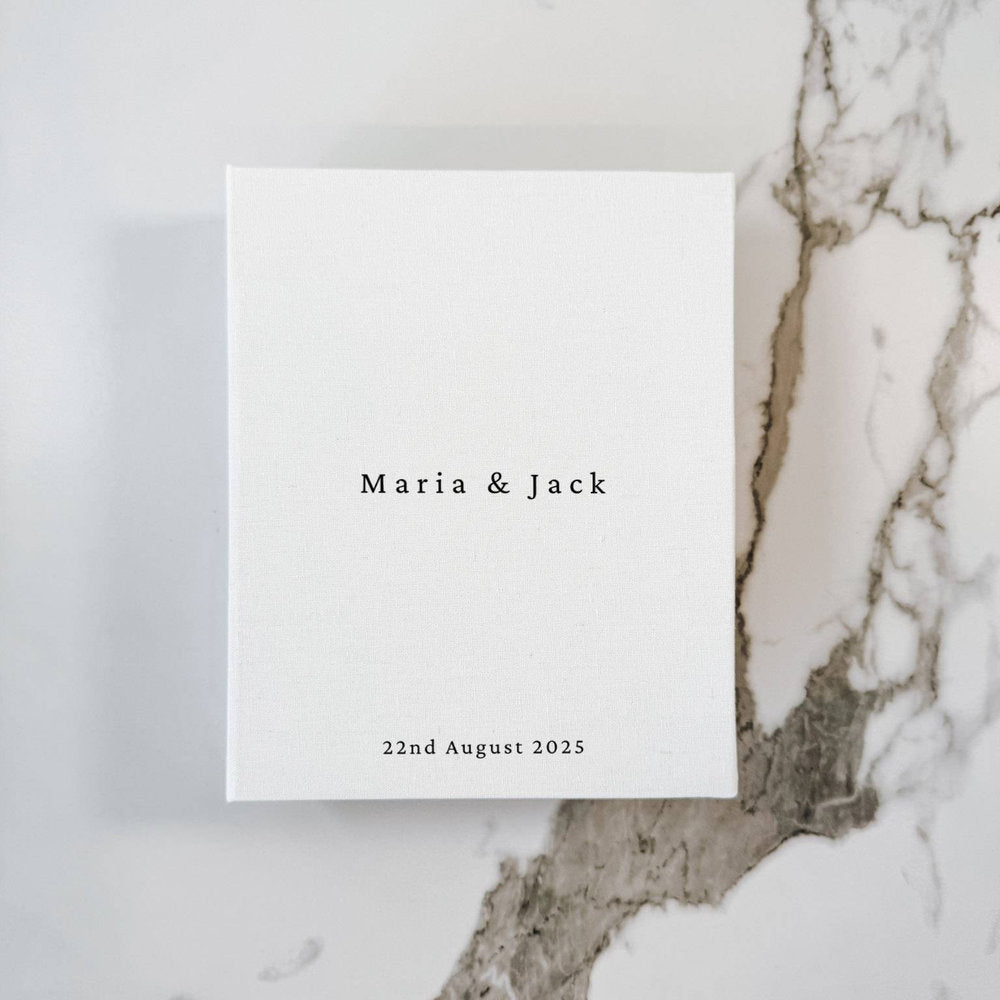 Classic Wedding Photo Album Almond Linen Cover