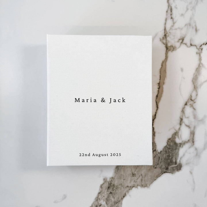 Classic Wedding Photo Album Almond Linen Cover