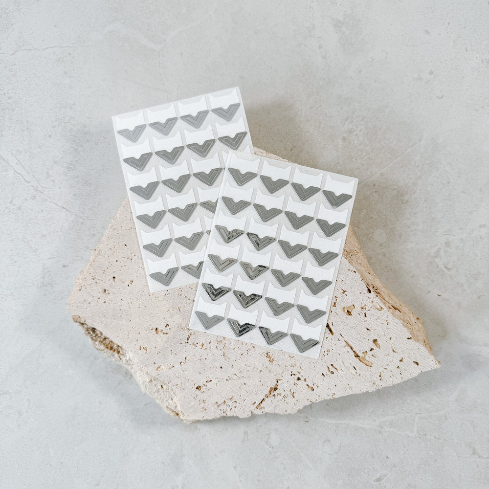 Silver Self-Adhesive Photo Corners For Guest Books