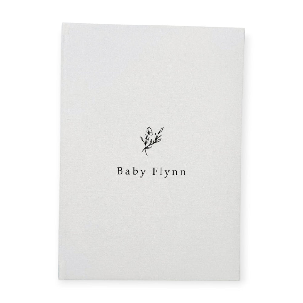 Elegant Baby Shower Guest Book A4 Ivory Linen Design