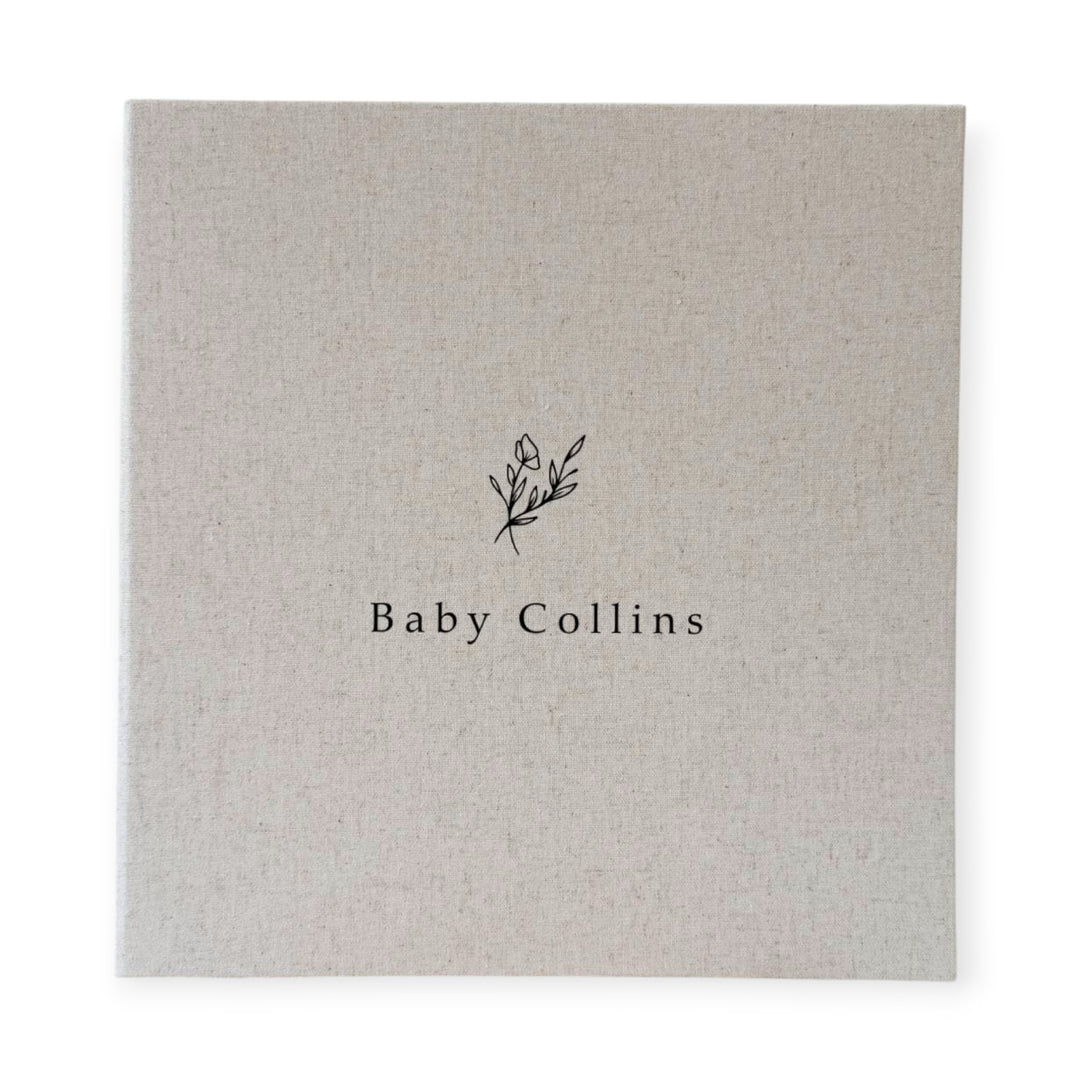 Timeless Baby Shower Photo Album Self-Adhesive Almond Linen
