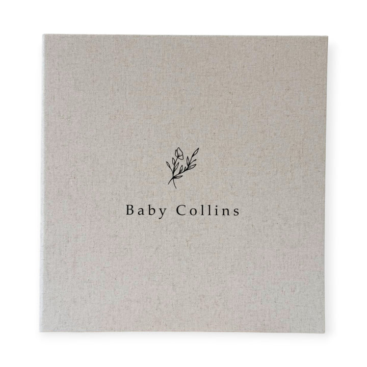 Timeless Baby Shower Photo Album Self-Adhesive Almond Linen