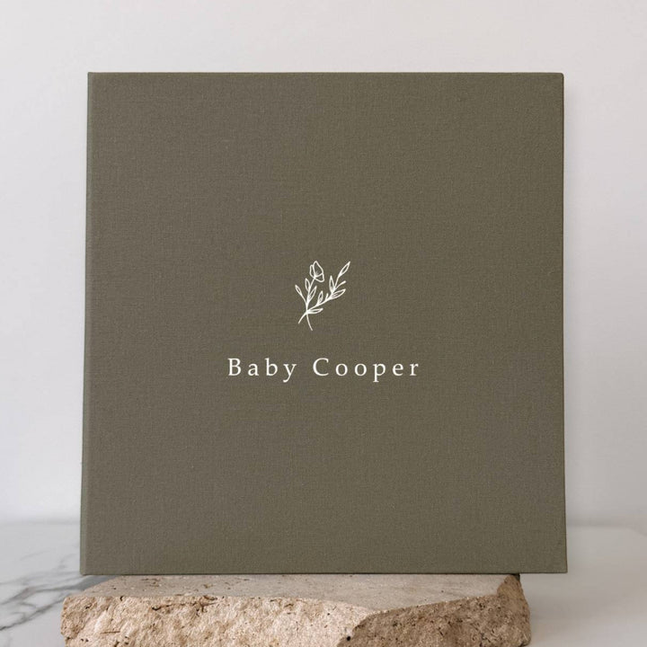 Timeless Baby Shower Photo Album Self-Adhesive Almond Linen