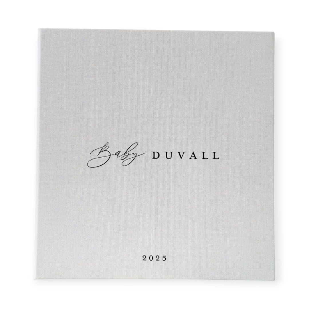 Elegant Baby Shower Photo Album Self-Adhesive Pages Sand Linen