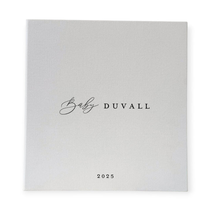 Elegant Baby Shower Photo Album Self-Adhesive Pages Sand Linen