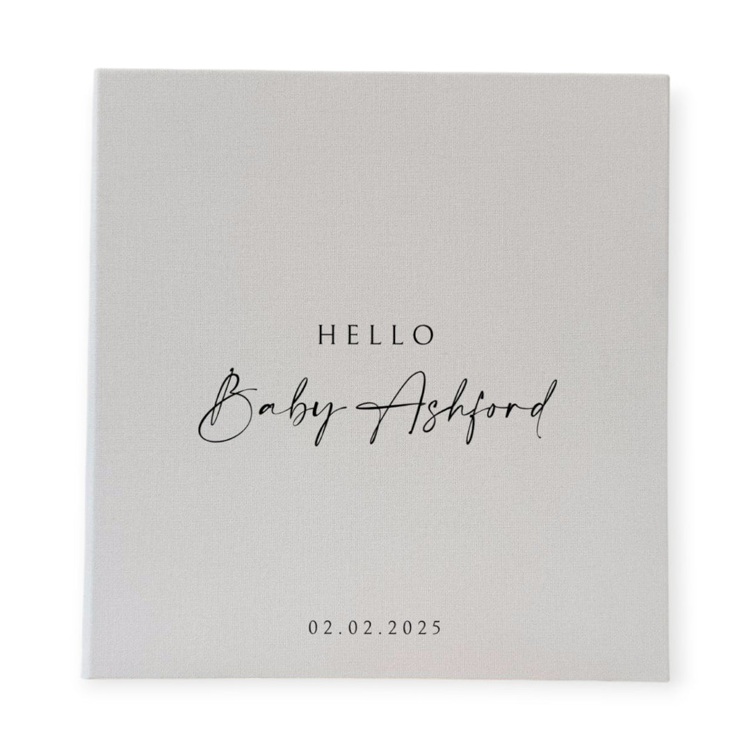 Classic Baby Shower Photo Album Self-Adhesive Binding Ivory Linen