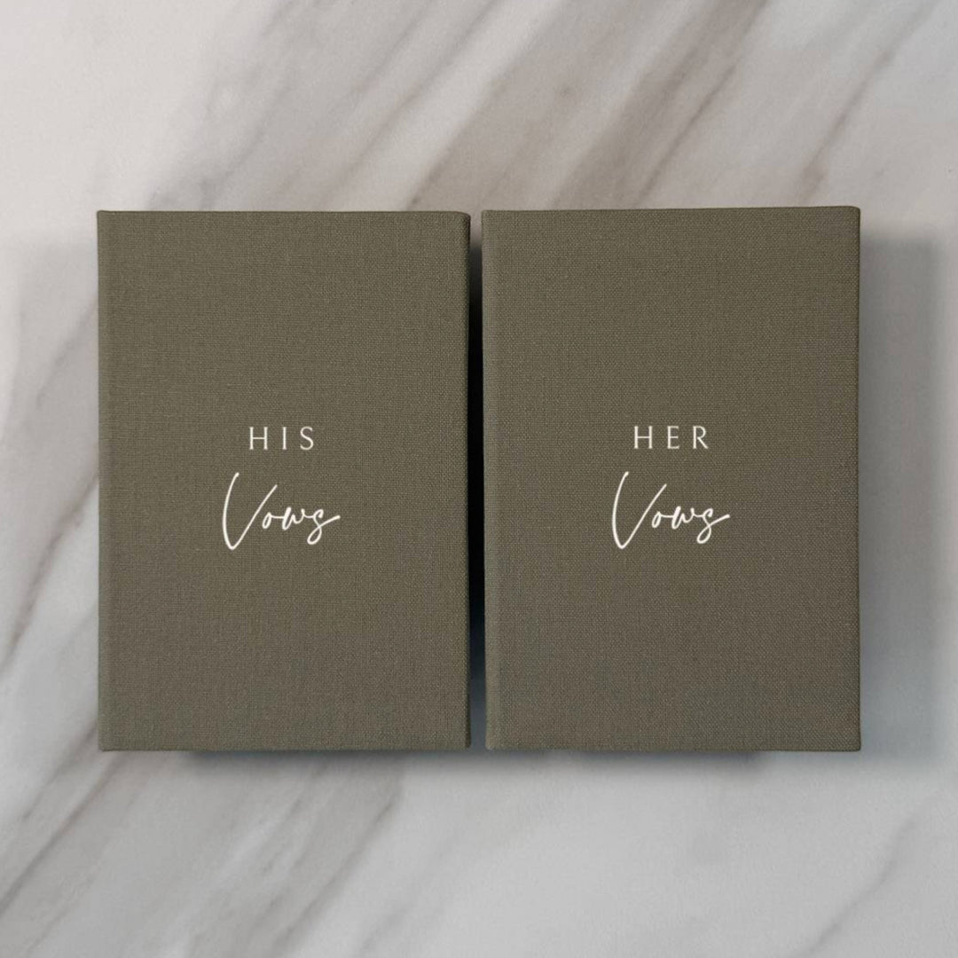 Custom Wedding Vow Books - Linen Vow Books D54