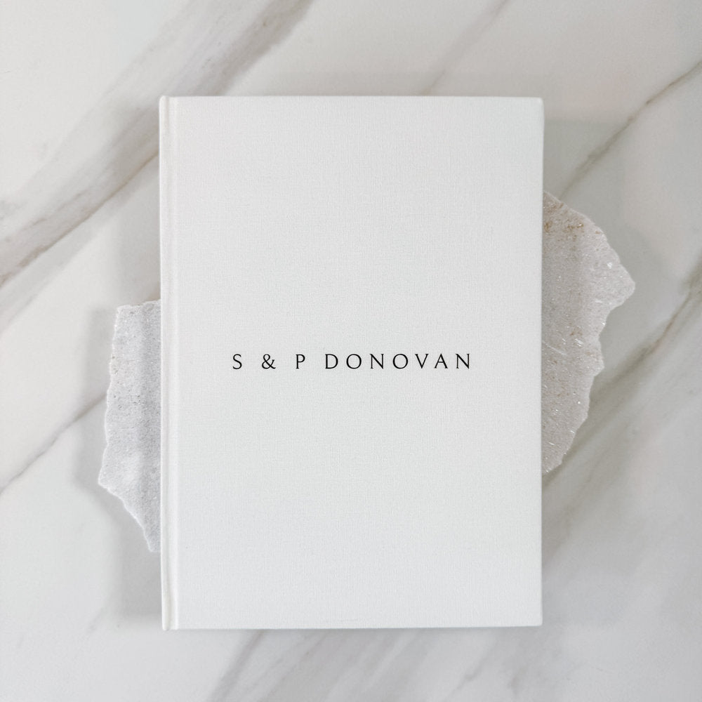 Personalised Guest Book Ivory Wedding Design