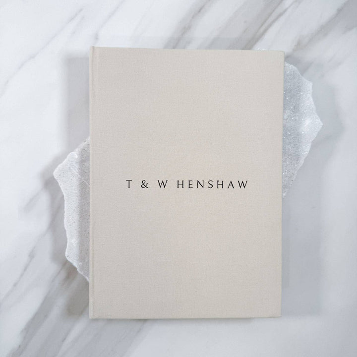 Personalised Guest Book Almond Wedding Design