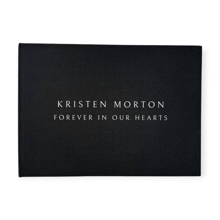 Funeral Guest Book with Black Linen Fabric Cover