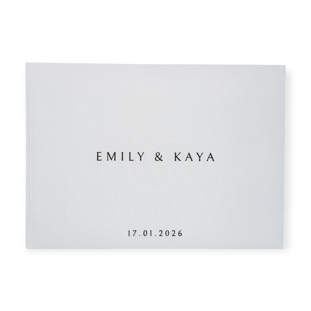 Wedding Guest Book Handmade in White Linen