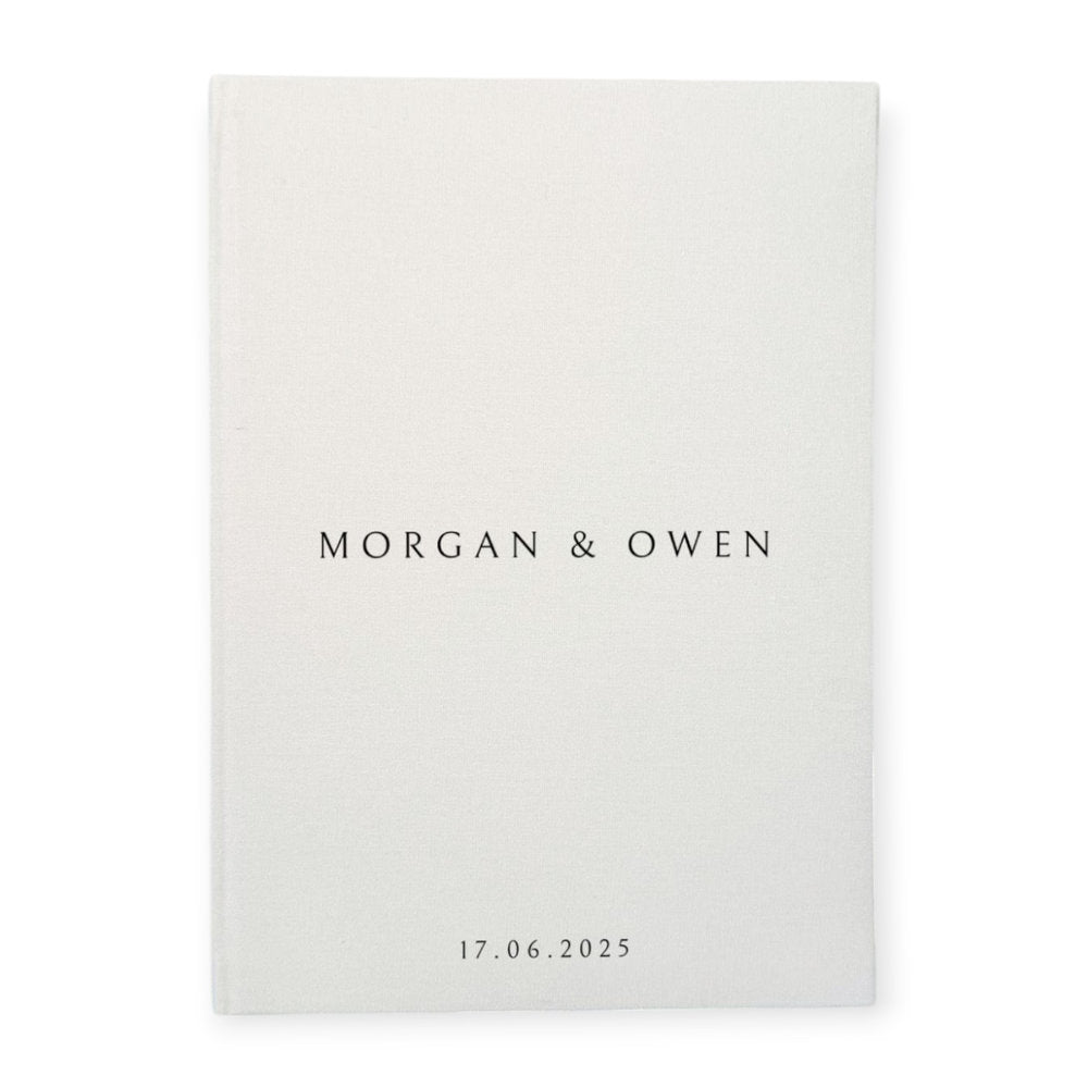 Wedding Guest Book A4 Size Linen Ivory Colour