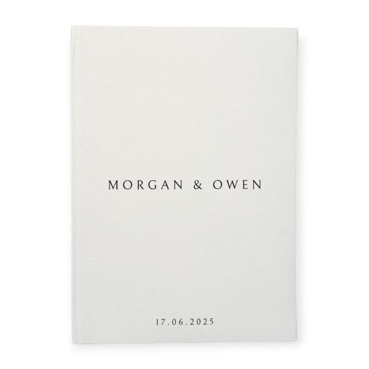 Wedding Guest Book A4 Size Linen Ivory Colour