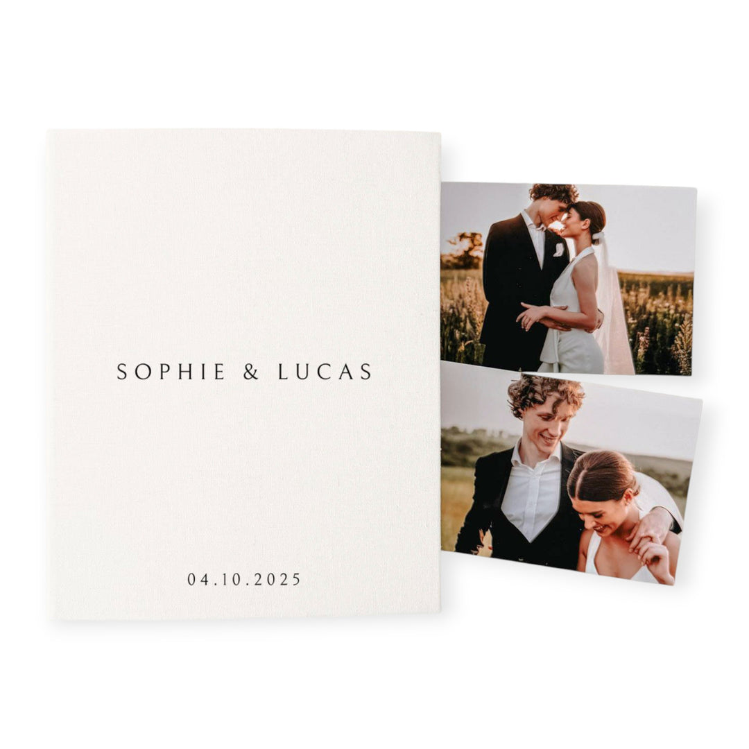 Timeless Wedding Photo Album Ivory Linen Binding