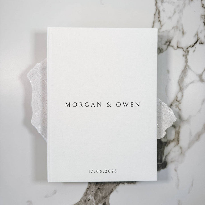 Wedding Guest Book A4 Size Linen Ivory Colour