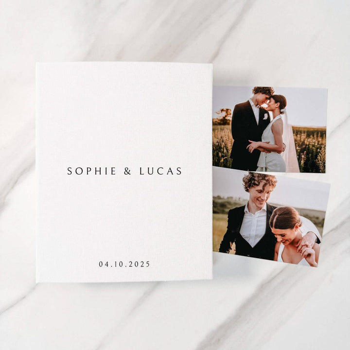 Timeless Wedding Photo Album Ivory Linen Binding