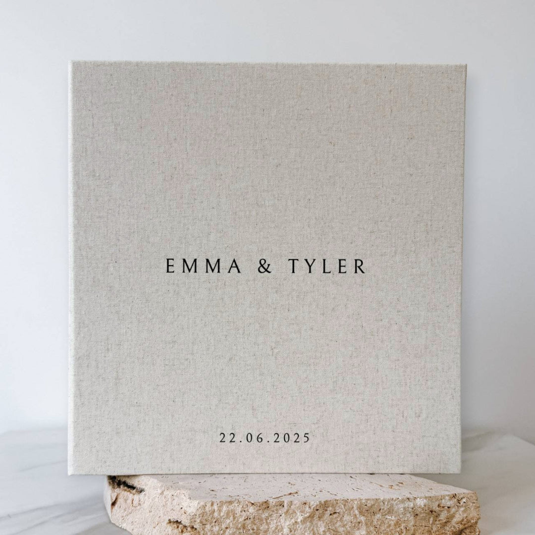 Wedding Photo Album Self-Adhesive Linen Sand