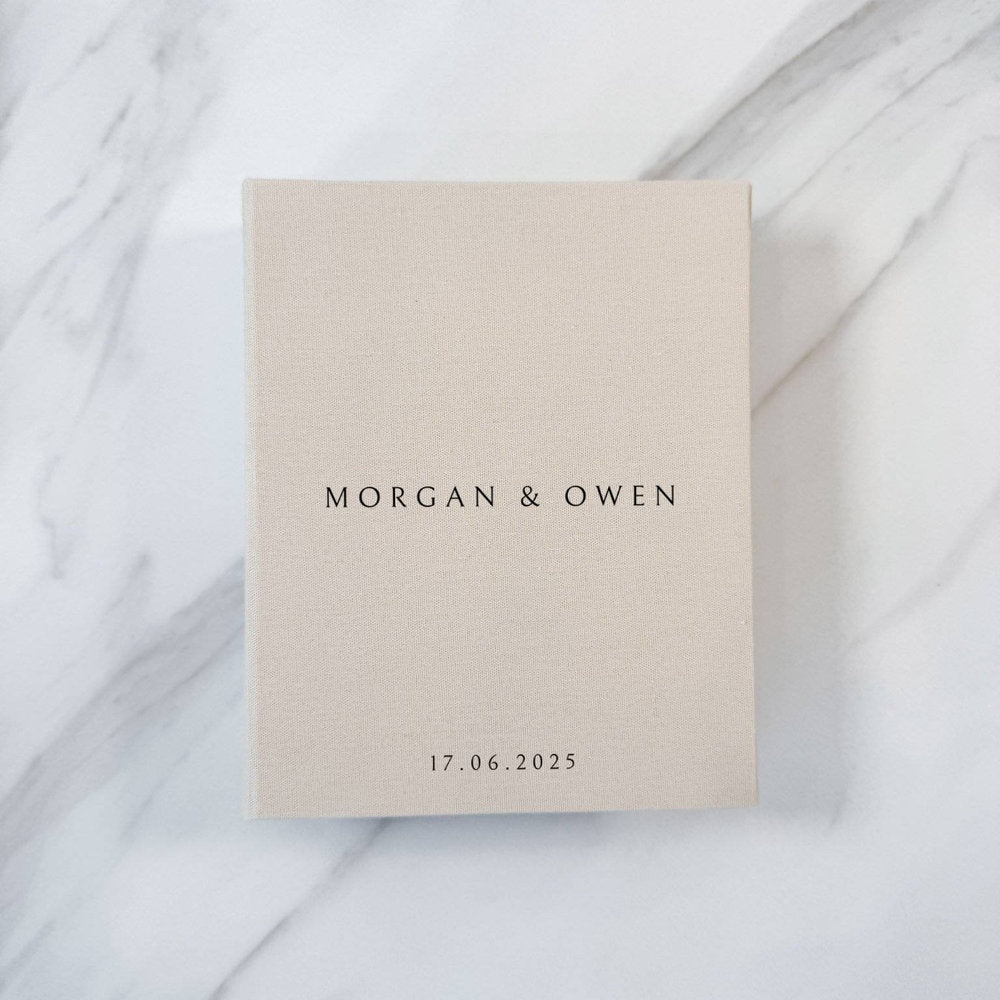Timeless Wedding Photo Album Almond Linen Binding