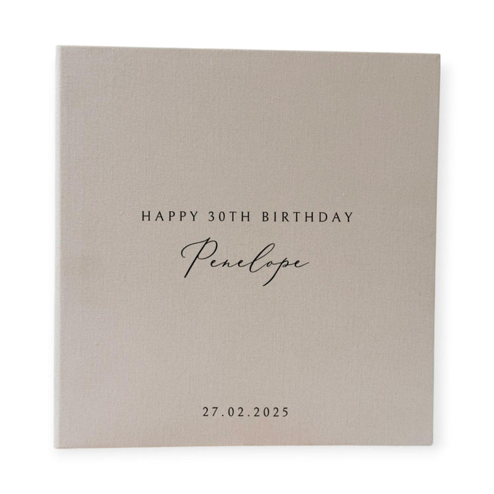 Personalised Birthday Photo Album Self-Adhesive Binding Sage Linen