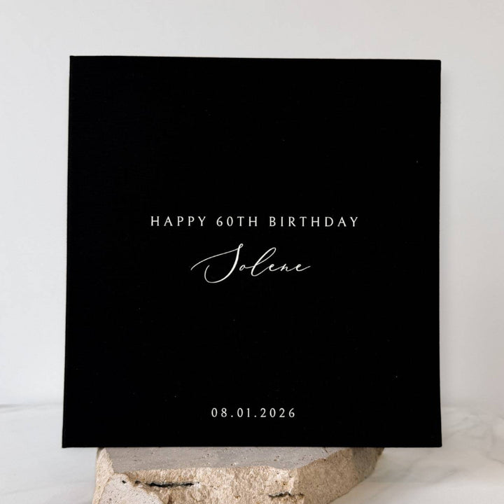 Personalised Birthday Photo Album Self-Adhesive Binding Almond Linen