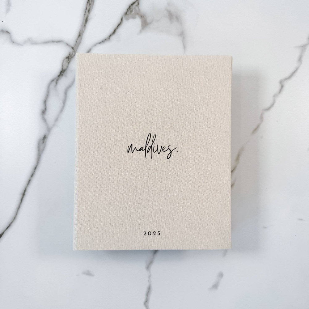 Personalised Travel Photo Album Linen Cover Black