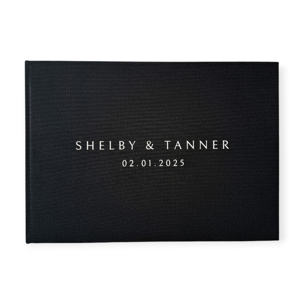 Elegant Wedding Guest Book Black Colour Cover