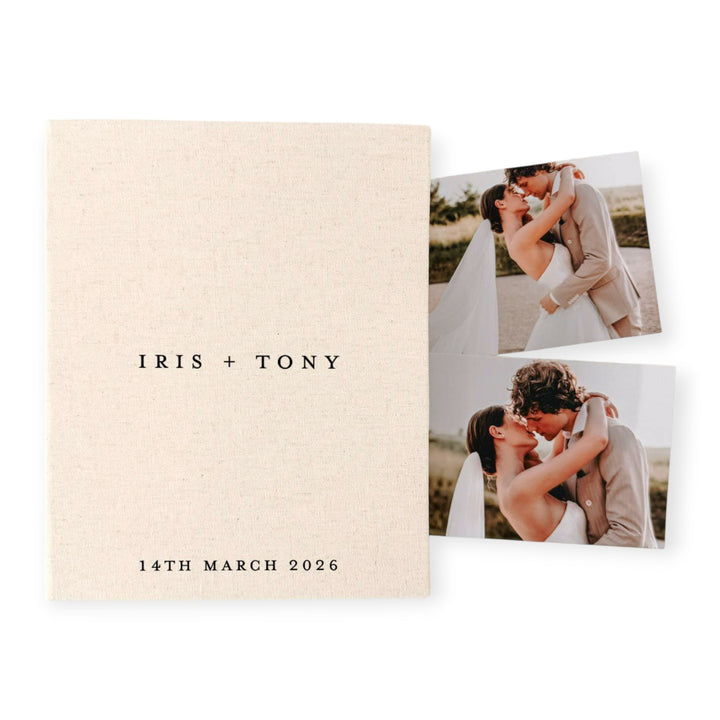 Personalised Wedding Photo Album Sage Linen Design