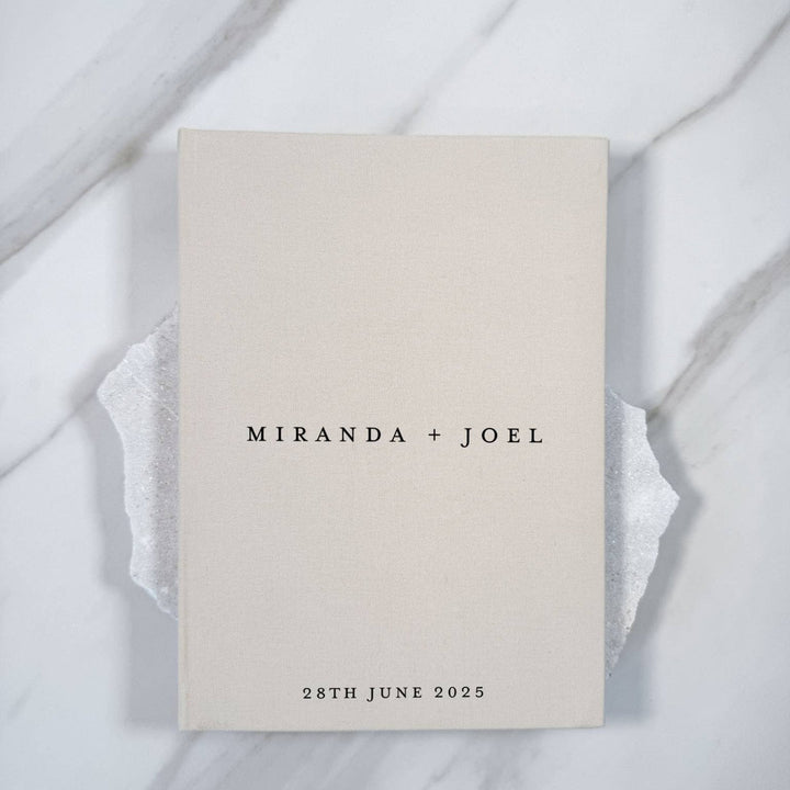 Almond Wedding Reception Guest Book Linen Cover